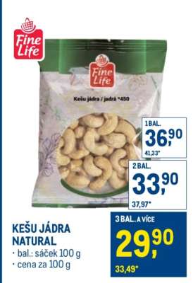 Kešu jádra natural