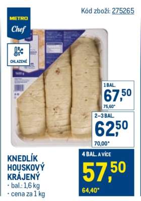 KNEDLÍK HOUSKOVÝ KRÁJENÝ