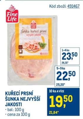 KUŘECÍ PRSNÍ ŠUNKA NEJVYŠŠÍ JAKOSTI