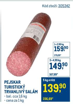 PEJSKAR TURISTICKÝ TRVANLIVÝ SALÁM