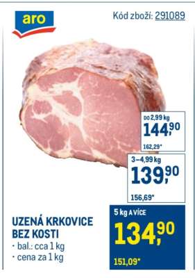 Uzená krkovice bez kosti