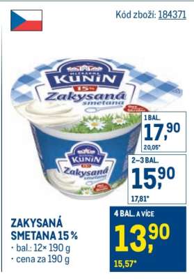 Zakysaná smetana 15%