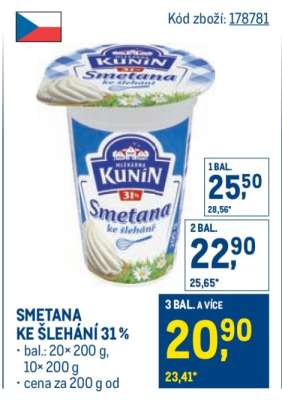 Smetana ke šlehání 31 %