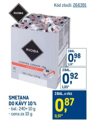 Smetana do kávy 10 %