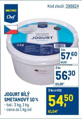JOGURT BÍLÝ SMETANOVÝ 10 %