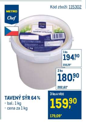 Tavený sýr 64 %