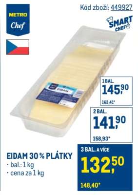 Eidam 30% plátky