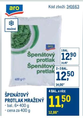 ŠPENÁTOVÝ PROTLAK MRAŽENÝ