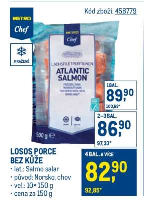 Losos porce bez kůže