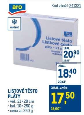 LISTOVÉ TĚSTO PLÁTY