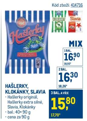 HAŠLERKY, KLOKANKY, SLAVIA
