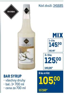 Bar syrup