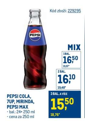 PEPSI COLA, 7UP, MIRINDA, PEPSI MAX
