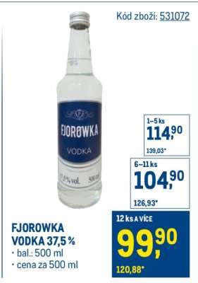 FJOROWKA VODKA 37,5 %