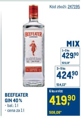 Beefeater Gin 40 %