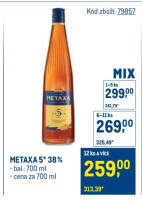 Metaxa 5* 38 %