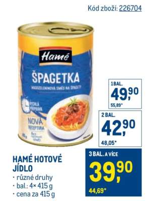 HAMÉ Hotové jídlo