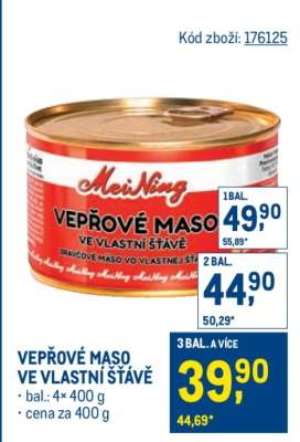 Vepřové maso ve vlastní šťávě