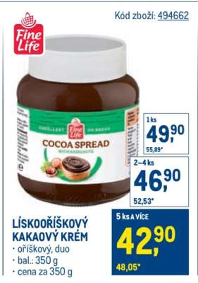 LÍSKOŘÍŠKOVÝ KAKAOVÝ KRÉM