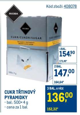 Cukr třtinový pyramidky