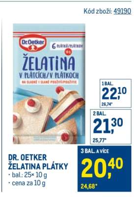 DR. OETKER ŽELATINA PLÁTKY