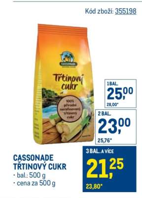 Cassonade Třtinový cukr