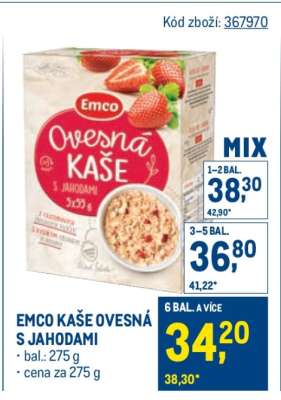EMCO KAŠE OVESNÁ S JAHODAMI