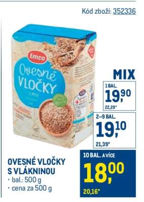 Ovesné vločky s vlákninou
