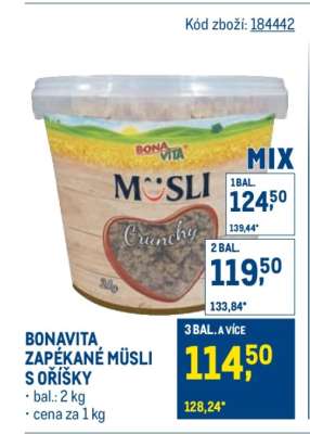 BONAVITA ZAPÉKANÉ MÜSLI S OŘÍŠKY