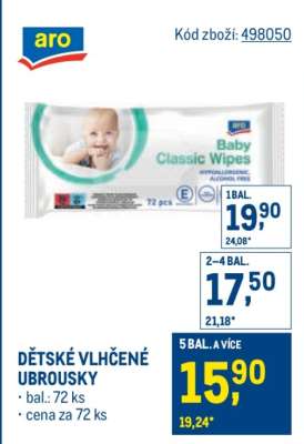 Dětské vlhčené ubrousky