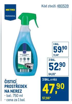 ČISTIČÍ PROSTŘEDEK NA NEREZ