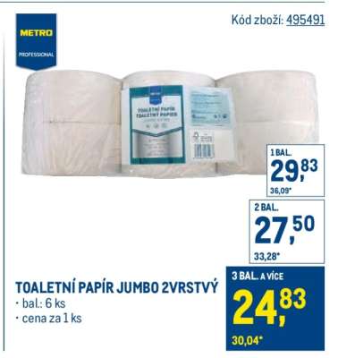 Toaletní papír Jumbo 2vrstvý