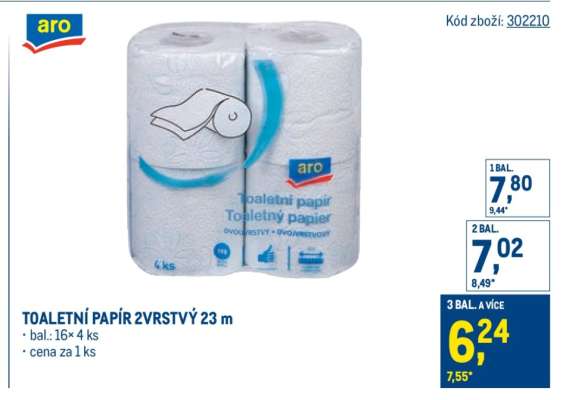 TOALETNÍ PAPÍR 2VRSTVÝ 23 m