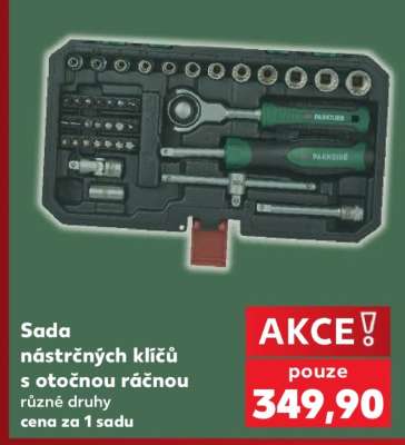 Sada nástrčných klíčů s otočnou ráčnou