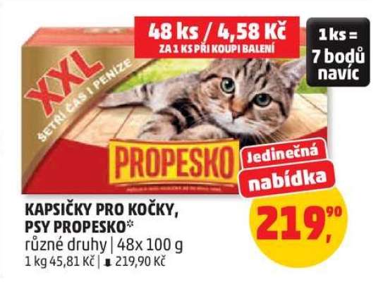 KAPSIČKY PRO KOČKY, PSY PROPESKO