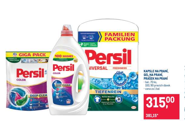 KAPSLE NA PRANÍ, GEL NA PRANÍ, PRÁŠEK NA PRANÍ