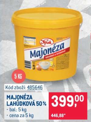 MAJONÉZA LAHŮDKOVÁ 50 %