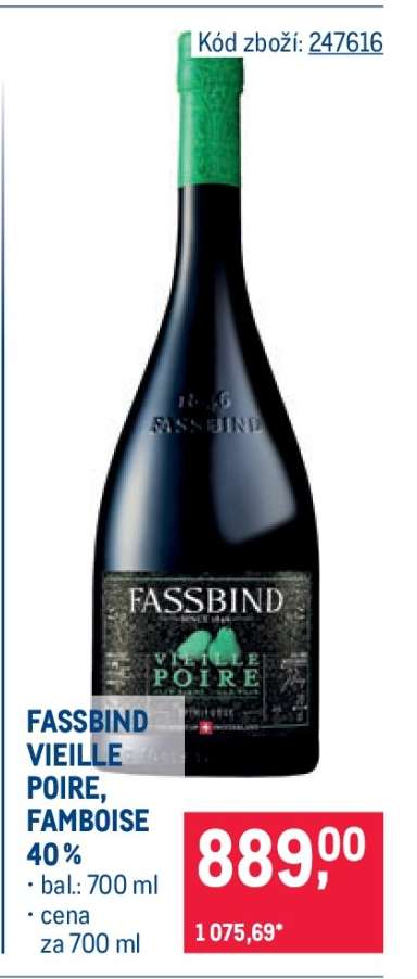 FASSBIND VIEILLE POIRE, FRAMBOISE 40%