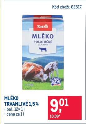 Mléko trvanlivé 1,5 %