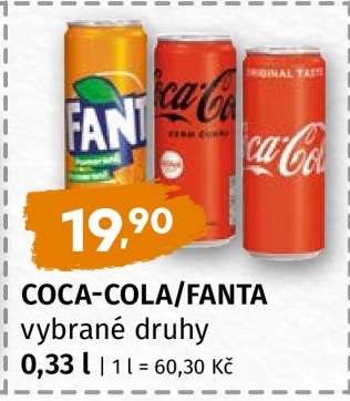 COCA-COLA/FANTA vybrané druhy