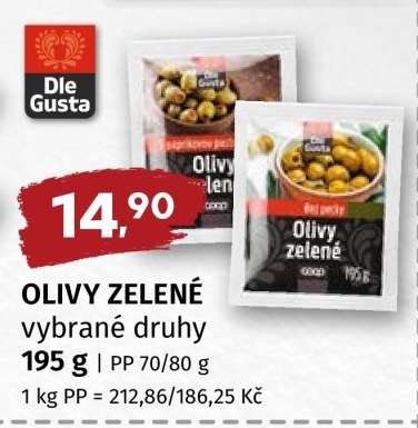 OLIVY ZELENÉ vybrané druhy