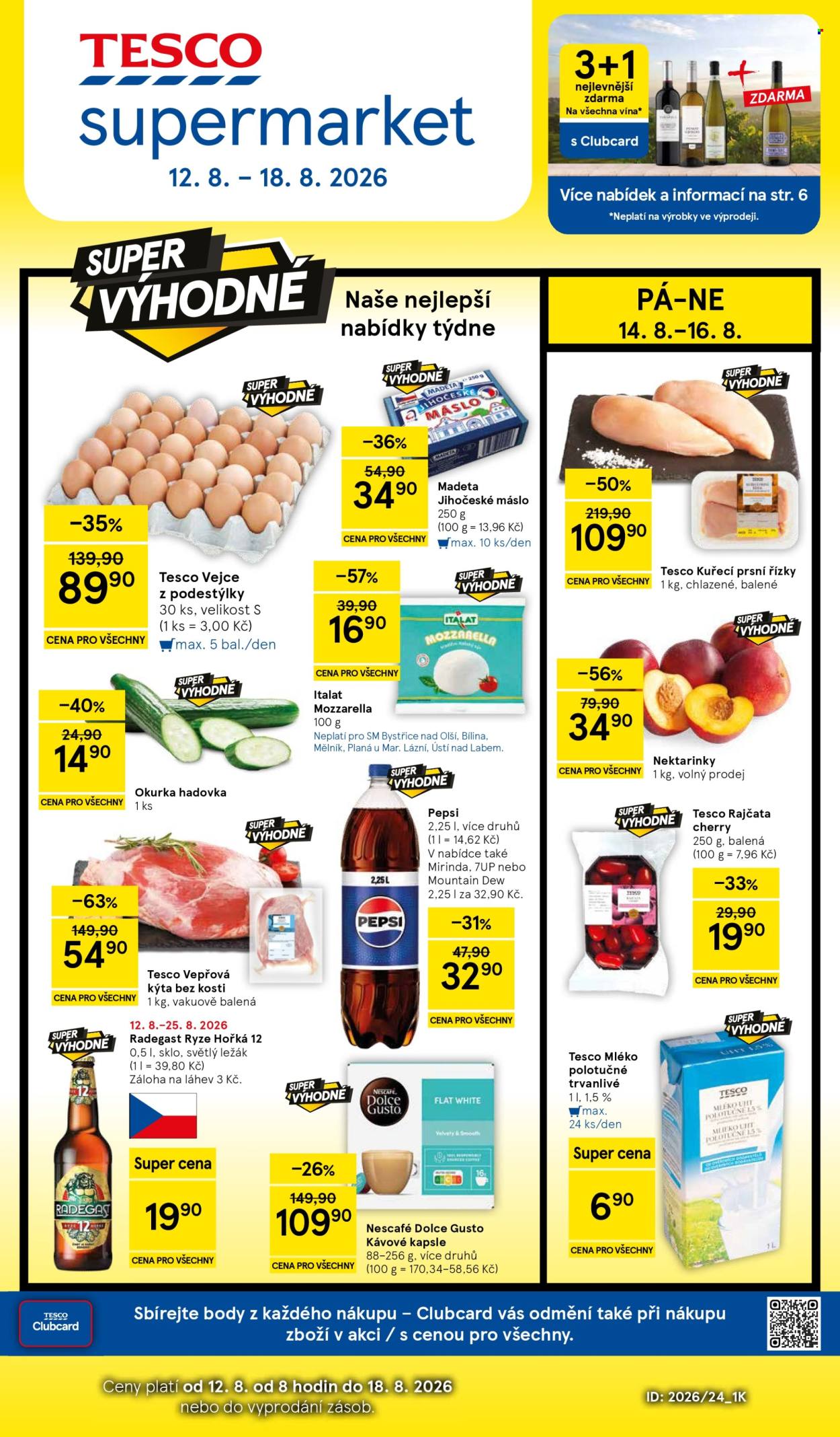 Leták TESCO supermarket - 12.8.2026 - 18.8.2026. Strana 1