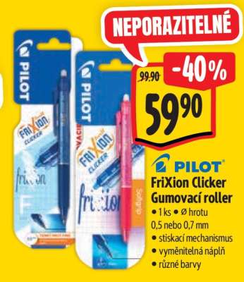 Pilot FriXion Clicker Gumovací roller