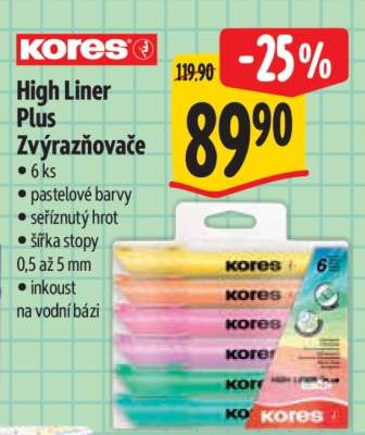 Kores High Liner Plus Zvýrazňovače