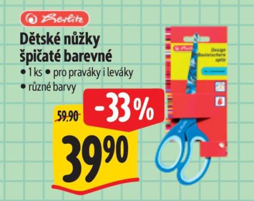 Dětské nůžky špičaté barevné