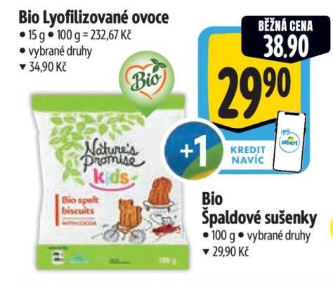 Bio Lyofilizované ovoce