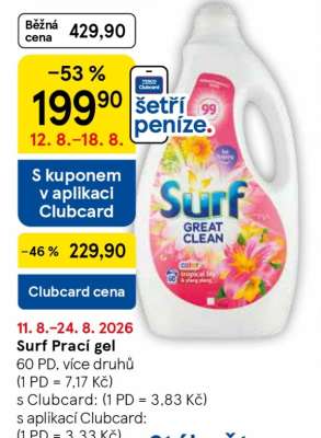 Surf prací gel