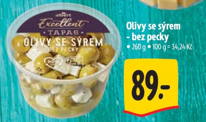 Olivy se sýrem - bez pecky