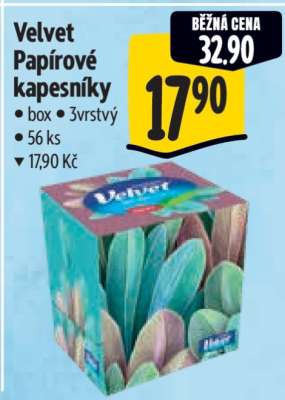 VELVET Papírové kapesníky