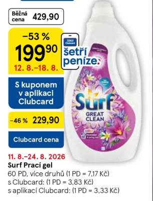 Surf prací gel